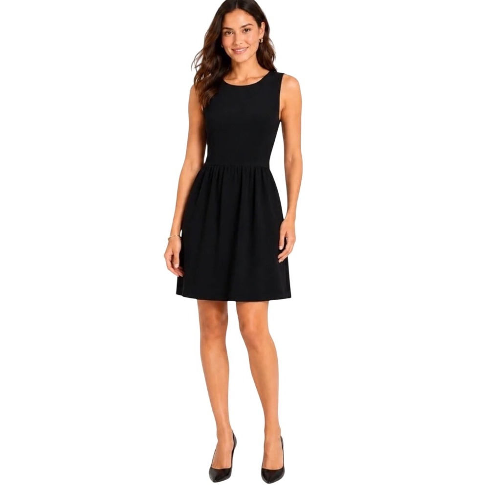 J. Crew Womens Black Sleeveless Scoop Neck Shift Dress 58579 Size 6 NWT